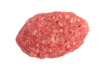 raw fresh minced meat, pork, beef or mixed forcemeat isolated, meat is ready to cook lasagna or meatballs