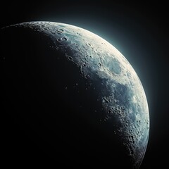 Close up photo of the crescent moon, AI generated Image
