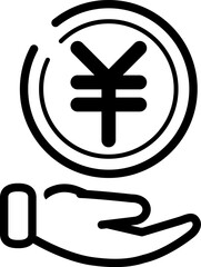 お金を手で持つ　アイコン　資産運用