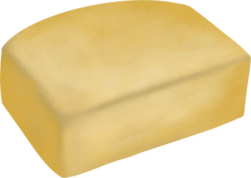 Danbo spanish cheese. Food illistration. Piece of cheese Png clipart 