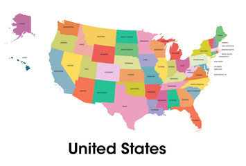 United States map with names © Renata