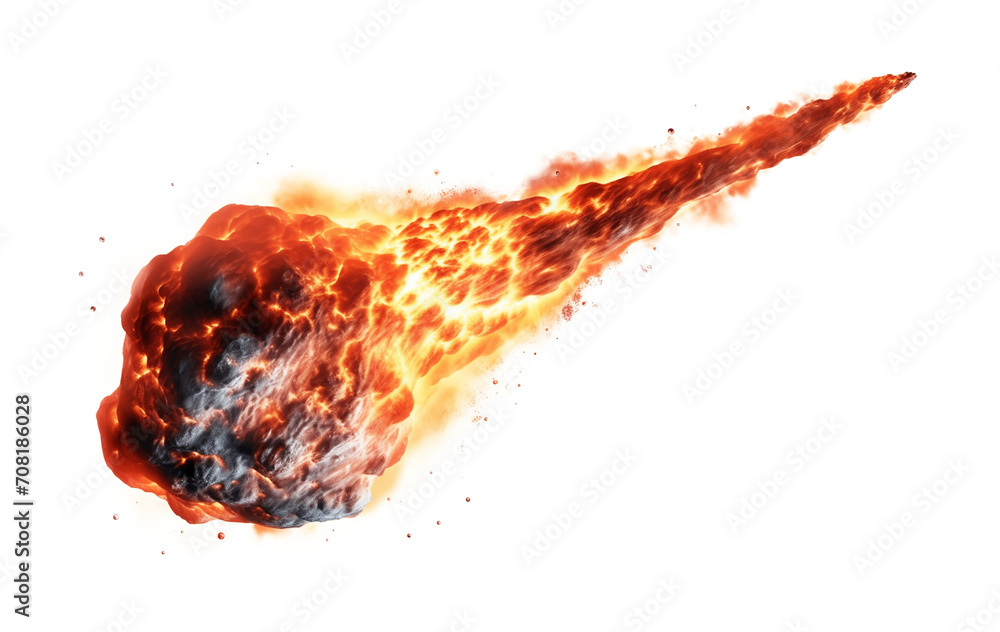 Wall mural meteor with tail isolated on transparent background