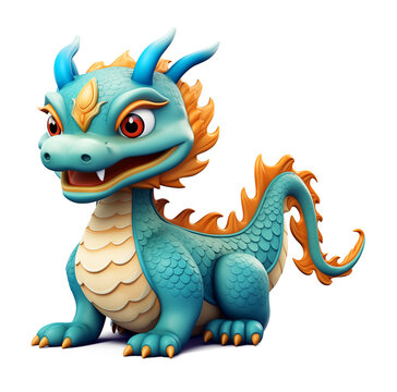 cute blue dragon cartoon character
