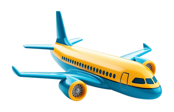 Toy Plastic Plane Isolated on Transparent Background
