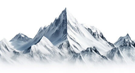 Fototapeta na wymiar Snow Mountain for Nature Background Isolated on Transparent Background 