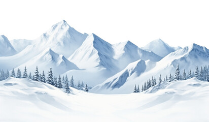 Fototapeta premium Snow Mountain for Nature Background Isolated on Transparent Background 