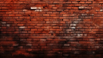 A complete red bricks background only  - Generative AI