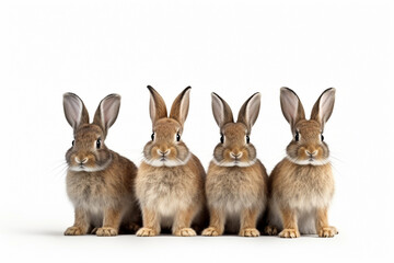 Fototapeta na wymiar little rabbits isolated on a white background