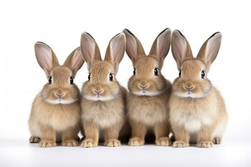 little rabbits isolated on a white background