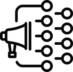 Speaker phone data smart icon outline vector. Capital dark. Esg web energy