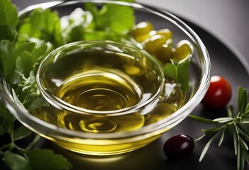 Salad dressing with olive oil and vinegar