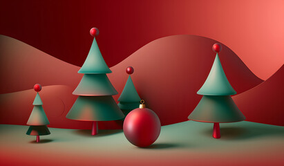christmas trees illustration background	
