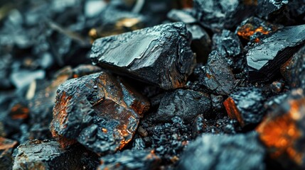 Natural black coal background