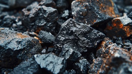 Natural black coal background