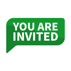 You Are Invited Green Rectangle Shape For Invitation Sign Announcement Promotion Information Business Marketing Social Media
