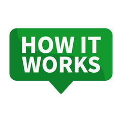 How It Works Green Rectangle Shape For Explain Information Announcement Detail
