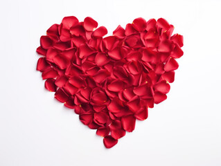 A collection of flower petals forms a heart to surprise your partner