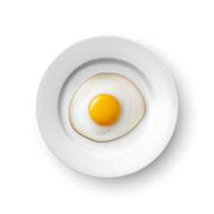 Realistic Vector 3d Fried Egg on a Dish Plate Closeup Isolated in Top View. Design Template of Scrambled Eggs, Fried Egg or Omelette, Breakfast Concept
