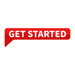 Get Started Red Rectangle Shape For Promotion Action Business Marketing Social Media Information Announcement
