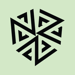 monogram design in the shape of the letter 