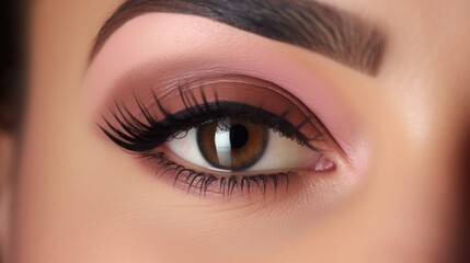 Obraz premium Closeup of a virtual eyebrow pencil lightly filling in sparse brows for a more defined look.