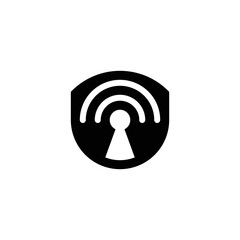 Keyhole shield logo. Security logo template. Iconic shield logo with keyhole elements. The color of the logo can be changed according to business needs