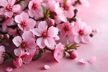 Fototapeta na wymiar pink cherry blossoms for spring themes