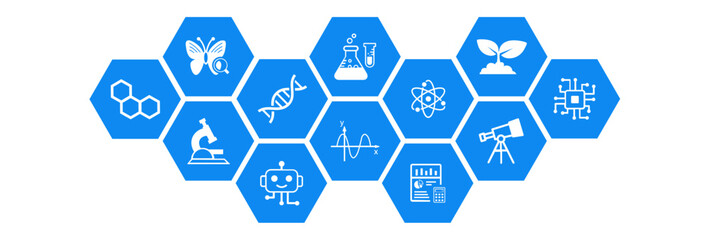 science concept , various scientific research fields , science education - vector illustration