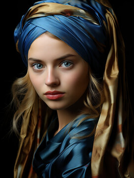AI-Generated Modern Take on Vermeer's Girl with a Pearl Earring
