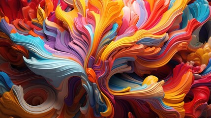 A Mesmerizing 3D Abstract Multicolor Visualization. Generative Ai
