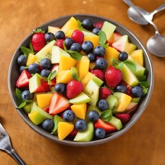Fresh fruit salad in the bowl