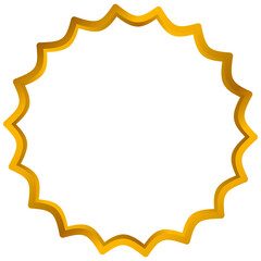Golden curved circular frame