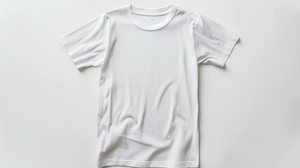 T-shirt template with designated areas for text elements, isolated on white background. generative AI