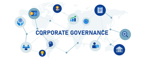 corporate governance system business company responsibility management development - obrazy, fototapety, plakaty
