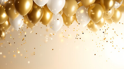 Party balloons, birthday decoration background, anniversary, wedding, holiday with space for text