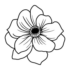 Hand drawn simple flower illustration