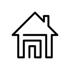 Continuous one line drawing of home icon vector. Single line drawing of house logo illustration isolated on white background.