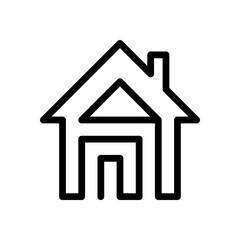 Continuous one line drawing of home icon vector. Single line drawing of house logo illustration isolated on white background.