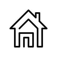 Continuous one line drawing of home icon vector. Single line drawing of house logo illustration isolated on white background.