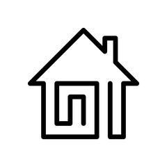 Continuous one line drawing of home icon vector. Single line drawing of house logo illustration isolated on white background.