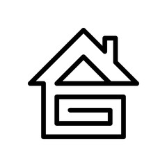 Continuous one line drawing of home icon vector. Single line drawing of house logo illustration isolated on white background.