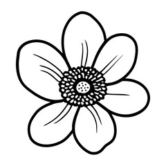 Hand drawn simple flower illustration