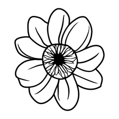 Hand drawn simple flower illustration