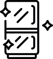 Clean home fridge icon outline vector. Living space. Dorm floor dirty