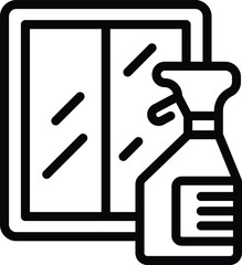 Window cleaning spray icon outline vector. Home floor slim. Living space