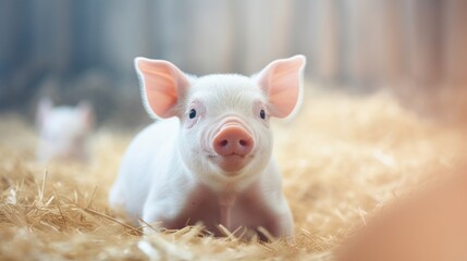 A closeup shot of a newlyborn piglet, a product of a carefully planned and exeed program focused on developing diseaseresistant lines for the future generation of livestock.