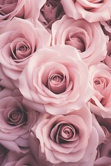 Light pink beautiful rose pattern. Wedding decoration background. Backdrop for greeting card, banner for valentine day and women day. Peach fuzz color 