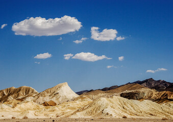 desert landscape with rocks at zabriskie point in death valley,