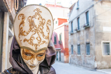 Colorful carnival masks at a traditional festival in Venice