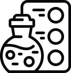 Chemical flask icon outline vector. Medical care. Selfcare coverage